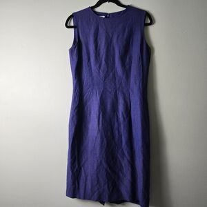 Lands End Vintage Linen Silk Blend Sleeveless Dress Womens Size 8